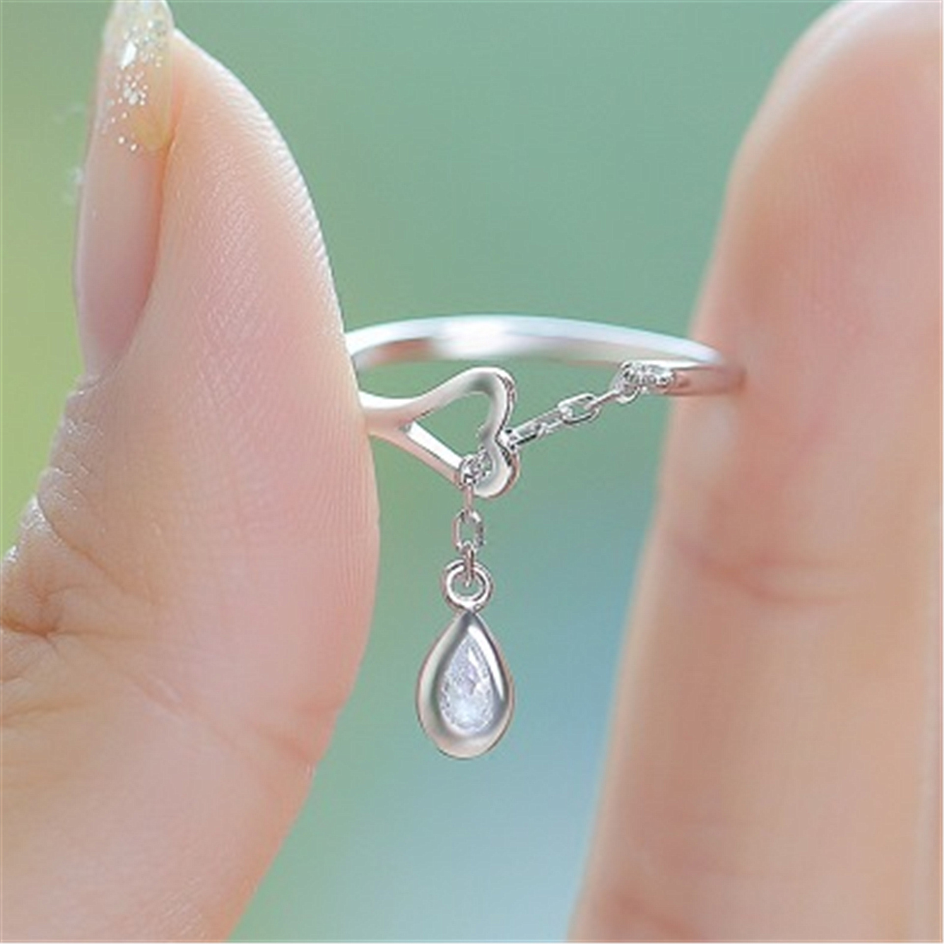 钻石之乡河南柘城河南人工钻石跨境创意wish女款韩版镶钻开口戒子