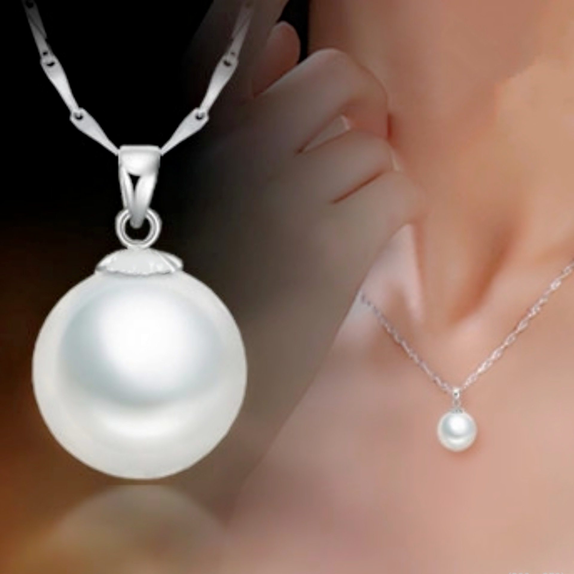 钻石之乡河南商丘雅丽华气质时尚简约珍珠吊坠项链贝珠项链a2560