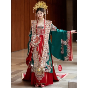 宋制汉服婚服2025新款风冠霞帔全套新娘中式嫁衣拖尾古装礼a4240