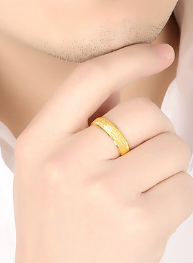 钻石之乡河南商丘真空电镀24K磨砂车花戒指 闪砂沙面开口型a2485