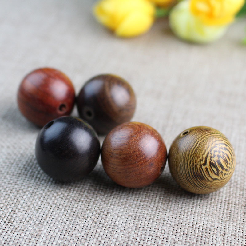 菩提之乡中国海南厂家鸡翅木黑檀金丝檀缅甸花梨酸枝散珠25-30mm