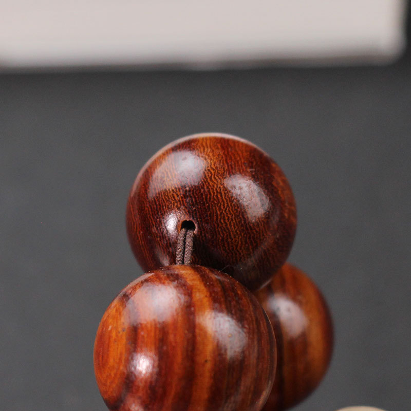 菩提之乡中国海南木质佛珠红檀手串红木紫檀文玩男女顺纹小孔手链