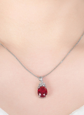 钻石之乡河南商丘绽梅形镶钻紫红水晶宝石吊坠 蛋形钻水滴人a2629