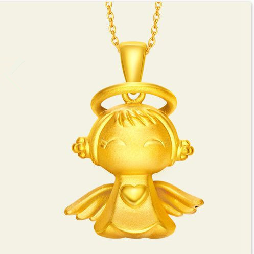 钻石之乡河南柘城河南人工钻石镀吊坠福星天使男女宝宝吊坠项链挂