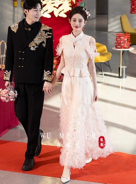 订婚服2026新款新娘结婚敬酒服超级仙粉色蓬蓬裙回门礼服裙a4985