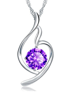 钻石之乡河南商丘金嘉华时尚银项链柔美吊坠项链 柔美之情曲a2856