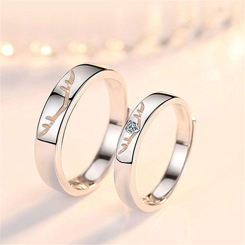 钻石之乡河南商丘银戒指情侣开口活口锆石女六爪结婚戒子饰a2383