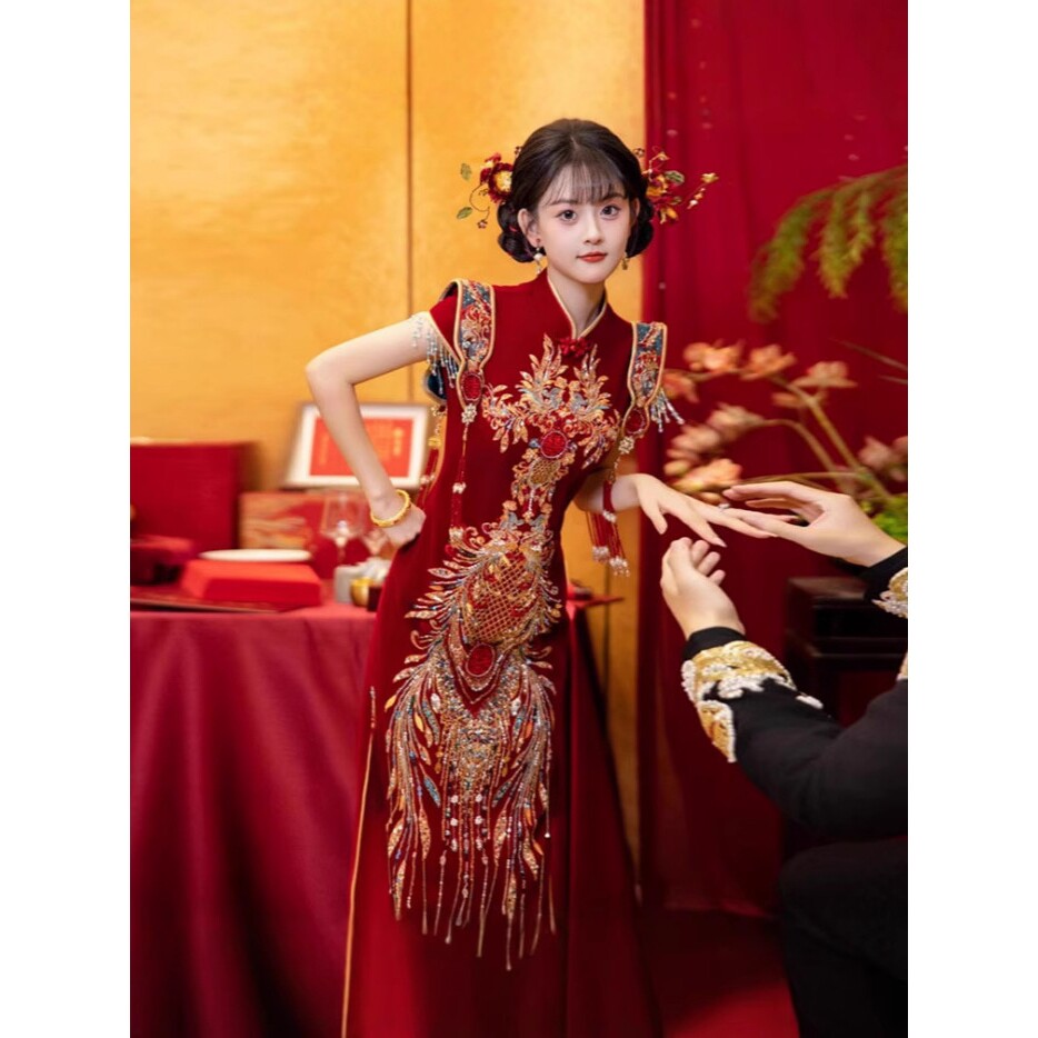 秀禾服婚服2026新款新中式新娘结婚敬酒服显瘦订婚礼服裙夏a5140