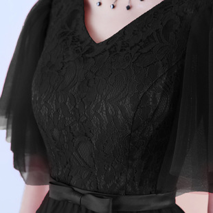 晚礼服女2026新款宴会端庄大气蕾丝主持人礼服聚会生日派对a4477