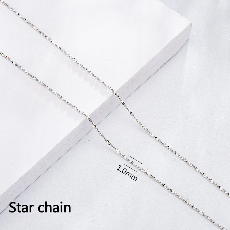 钻石之乡中国商丘S925纯银项链盒子元宝瓜子水波满天星蛇骨a0118