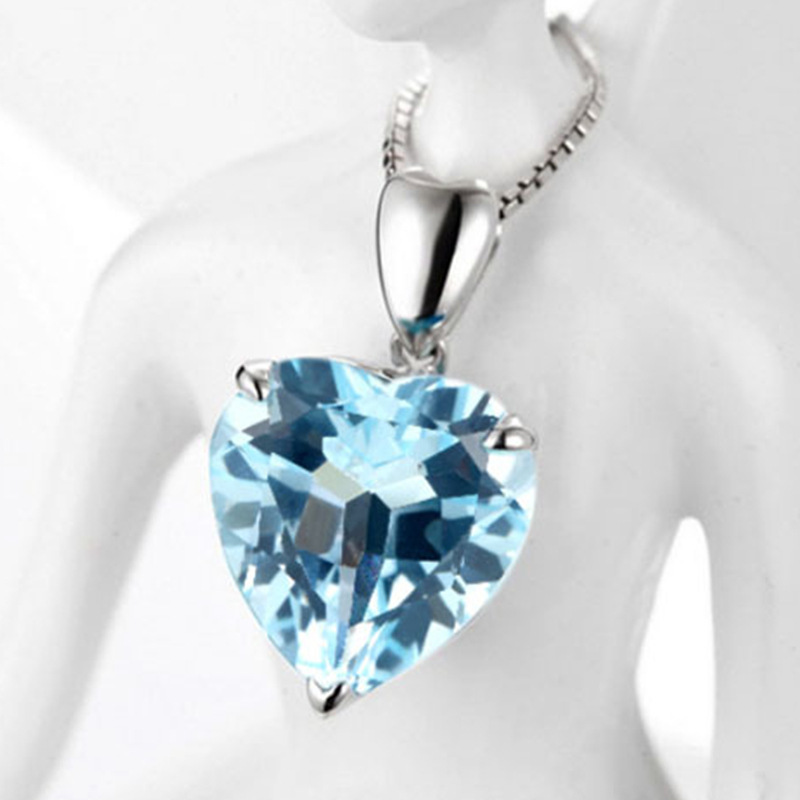 钻石之乡河南柘城河南人工钻石热卖彩宝蓝水晶托帕石吊坠 紫绿红