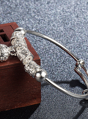 钻石之乡河南商丘儿童版铃铛宫铃手镯  小孩手镯婴儿镀银手a0035