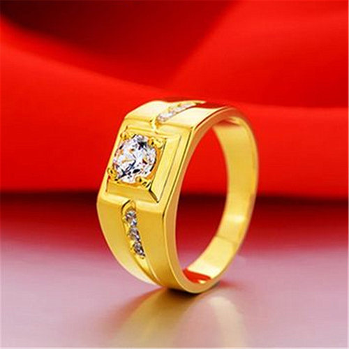 钻石之乡河南商丘镀镀金戒指男士霸气大指环 镀白金色钻戒男a2575
