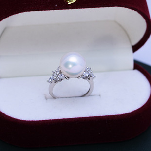 淡水珍珠爱迪生S925银时尚戒指11-12mm细微瑕疵高光高亮跨境a2764