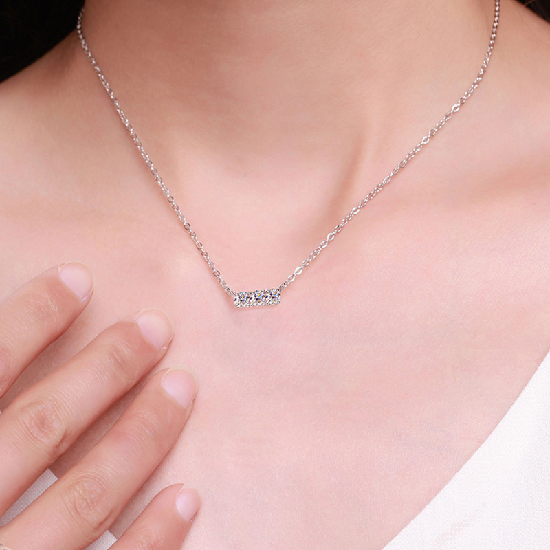 钻石之乡河南柘城河南人工钻石莫桑石925纯银项链轻奢高级感简约