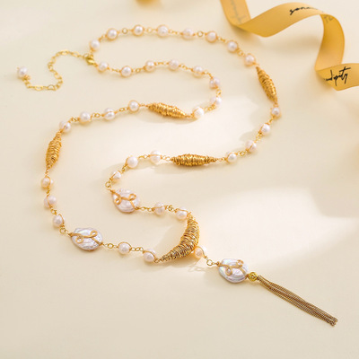 天然淡水珍珠异形巴洛克项链女长款叠戴轻奢气质高级感小众a2687