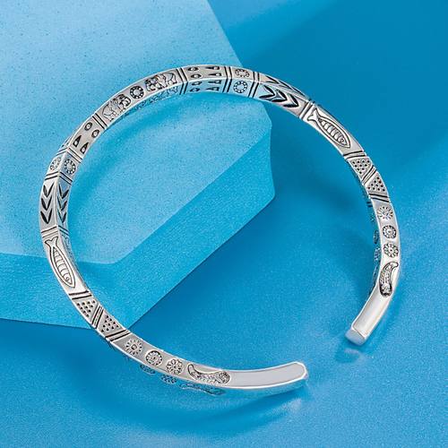 钻石之乡河南商丘跨境欧美波西米亚复古图腾手镯 雕刻古象花a0221