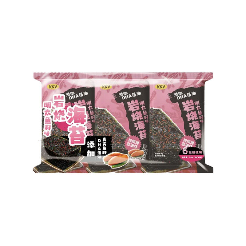 KKV岩烧海苔即食海味海苔明太鱼籽味拌饭办公室解馋风味小零食,粮油调味/速食/干货/烘焙,下饭/拌饭酱/拌饭料,淘宝优惠券,粉丝福利购,淘宝优惠卷