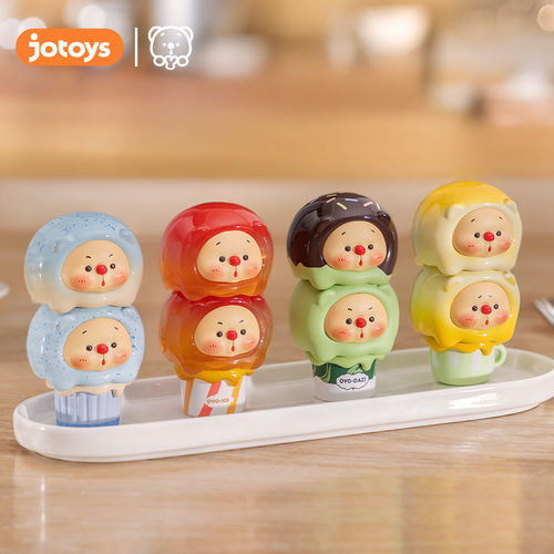 KKV新品JOTOYS奇偶潮乐OYO熊崽冰淇淋叠叠乐mini系列盲盒潮玩手办