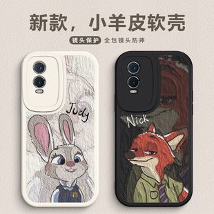 油画朱迪兔子适用vivoY77e手机壳Y93卡通30/11/10创意y9s潮牌情侣vivoy5/3男女y78+可爱y76s全包y55s软32防摔
