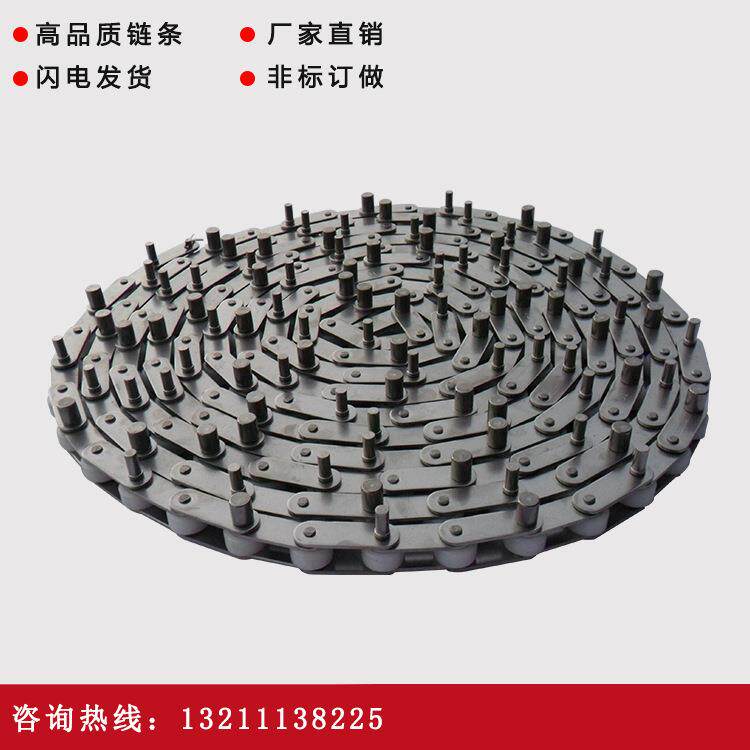 不锈钢链条镀镍Z型斗式C2052粗细加长轴呢绒滚子提升机链条