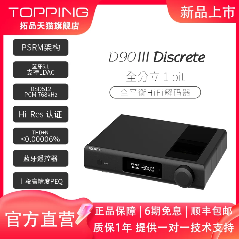 Новый продукт Topping Pioneer D90 III Раздельный полный балансый DAC Цифровой декодер полный разбор 1бит 1Bit