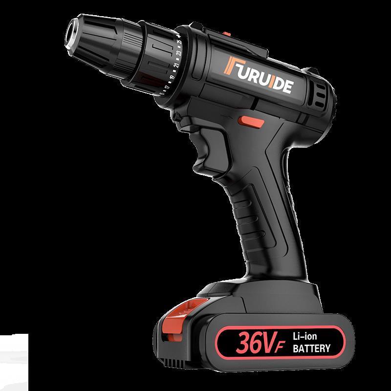 手电钻36vf充电式家用手持式锂电电动螺丝刀夹头电转打孔器