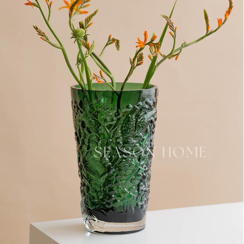 无为时间馆琉璃花瓶摆件客厅插花高级感轻奢玻璃艺术玄关餐桌装饰