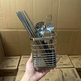 颜一好物 304不锈钢加厚筷子筒筷笼筷子餐具收纳沥水架可挂墙