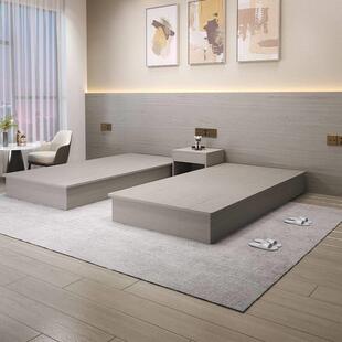 酒店专用床箱床架单身公寓无床头民宿宾馆家俱标间全套板式床特价