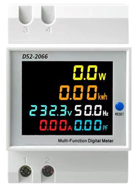 导轨高精度智能电表3P电度表功率数显电压电流频率因数表D52-2066