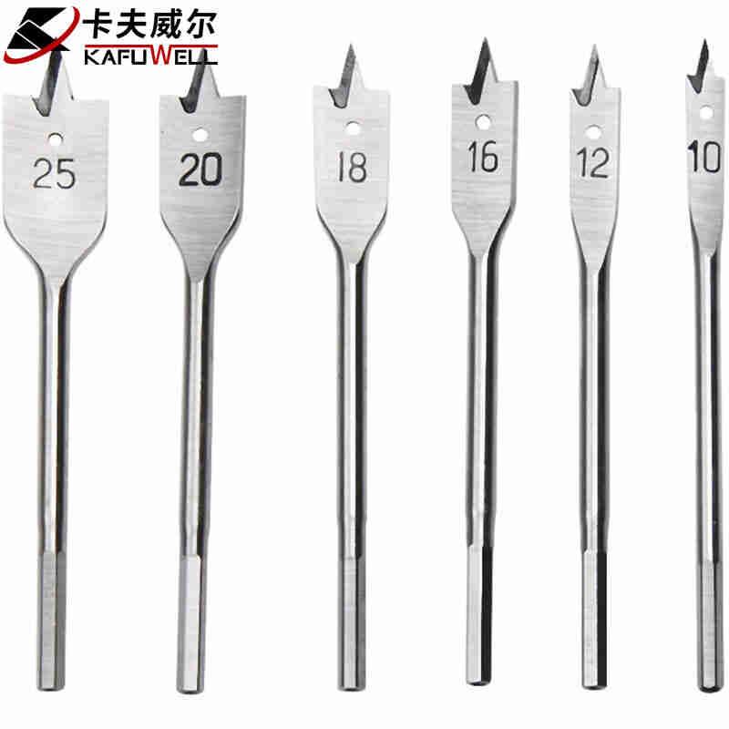 卡夫威尔6件套木工扁钻套装开孔器10-25mm扩孔钻头刃具WA4001C