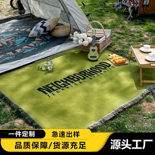 户外露营加厚桌布毯野餐垫午睡沙发毯线毯后备箱装 采薇家 休闲盖