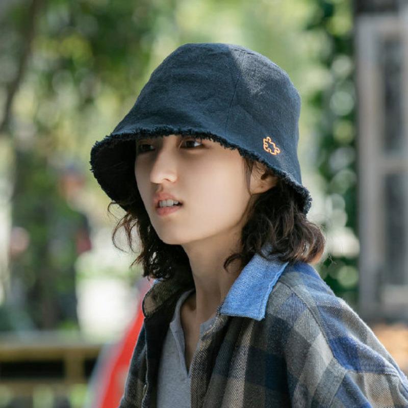 张子枫同款渔夫帽女素颜遮脸黑色帽子春秋显脸小水桶帽向往的生活