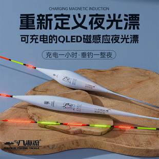 入海流可充电QLED磁感应夜光漂LED发光浮漂钓鱼夜钓专用电子漂
