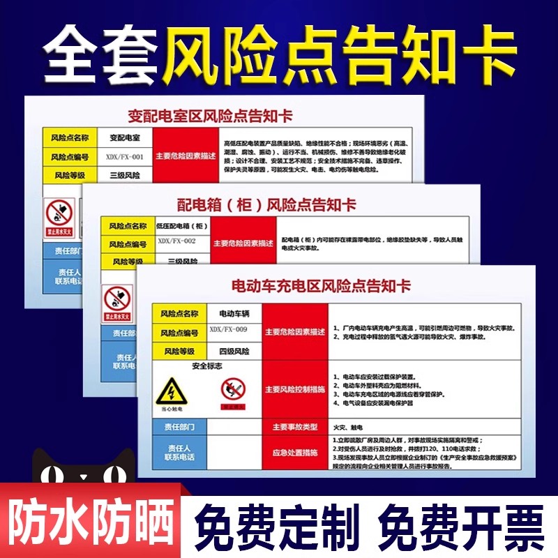 安全风险点告知牌有限空间岗位风险点告知卡锅炉房配电房工厂车间仓库空压机机床行车注全套安全提示牌警示牌