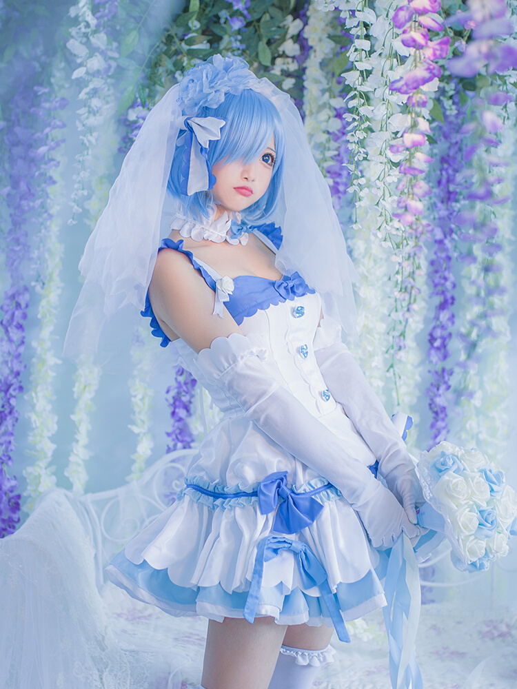 初兽猫现货拉姆蕾姆婚纱花嫁婚纱cosplay服装女cosply动漫cos服