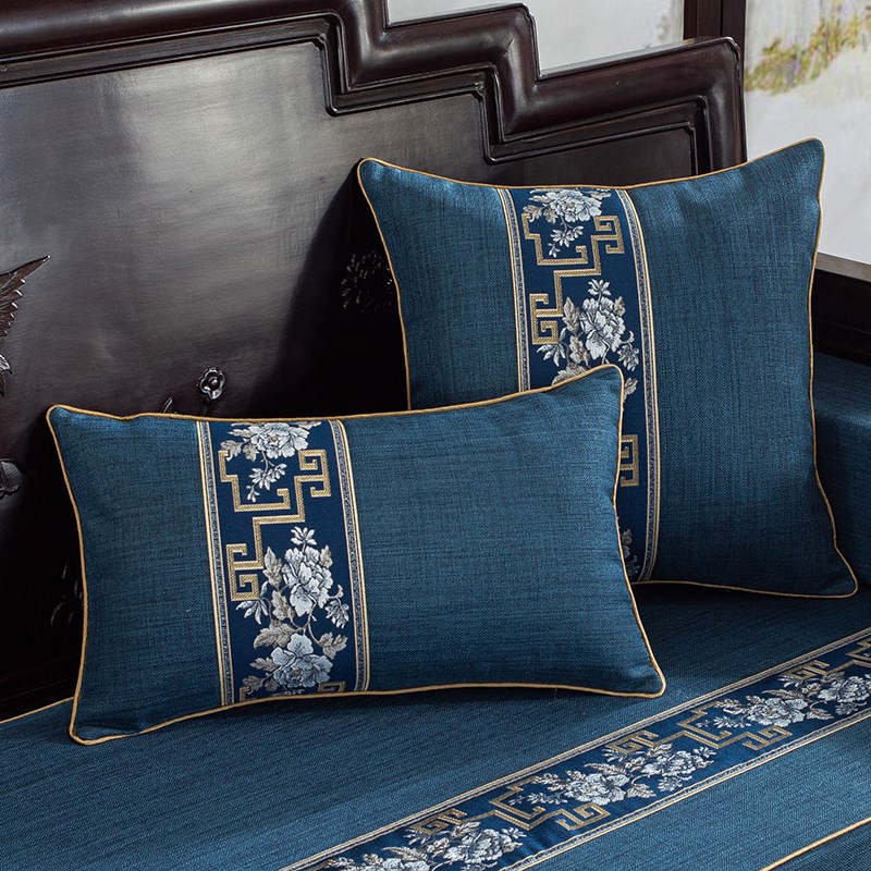 新中式红木沙发抱枕套客厅古典靠垫床头靠枕大号护腰枕含芯靠背垫