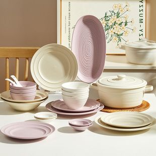 陶瓷碗家用2025新款 餐具套装 高颜值家用吃饭陶瓷碗碟汤盆碗筷餐盘