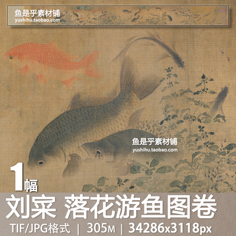 北宋刘寀落花游鱼图卷百鱼工笔群鱼戏瓣图花鸟鱼虫电子版图片素材,商务/设计服务,设计素材/源文件,淘宝优惠券,粉丝福利购,淘宝优惠卷