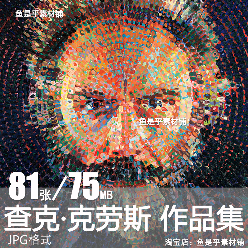 查克 克劳斯 Chuck Close 美国绘画素材肖像参考临摹电子图片素材