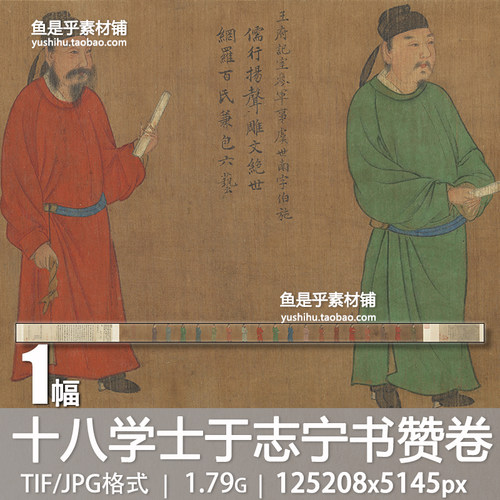 十八学士于志宁书赞卷传唐阎立本古代人物绘画参考电子版图片素材