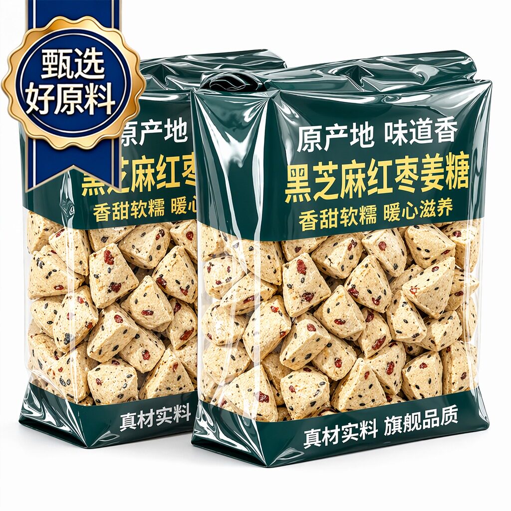 黑芝麻红枣姜糖正宗怀旧原味姜糖手工老式零食无添加剂官方旗舰店