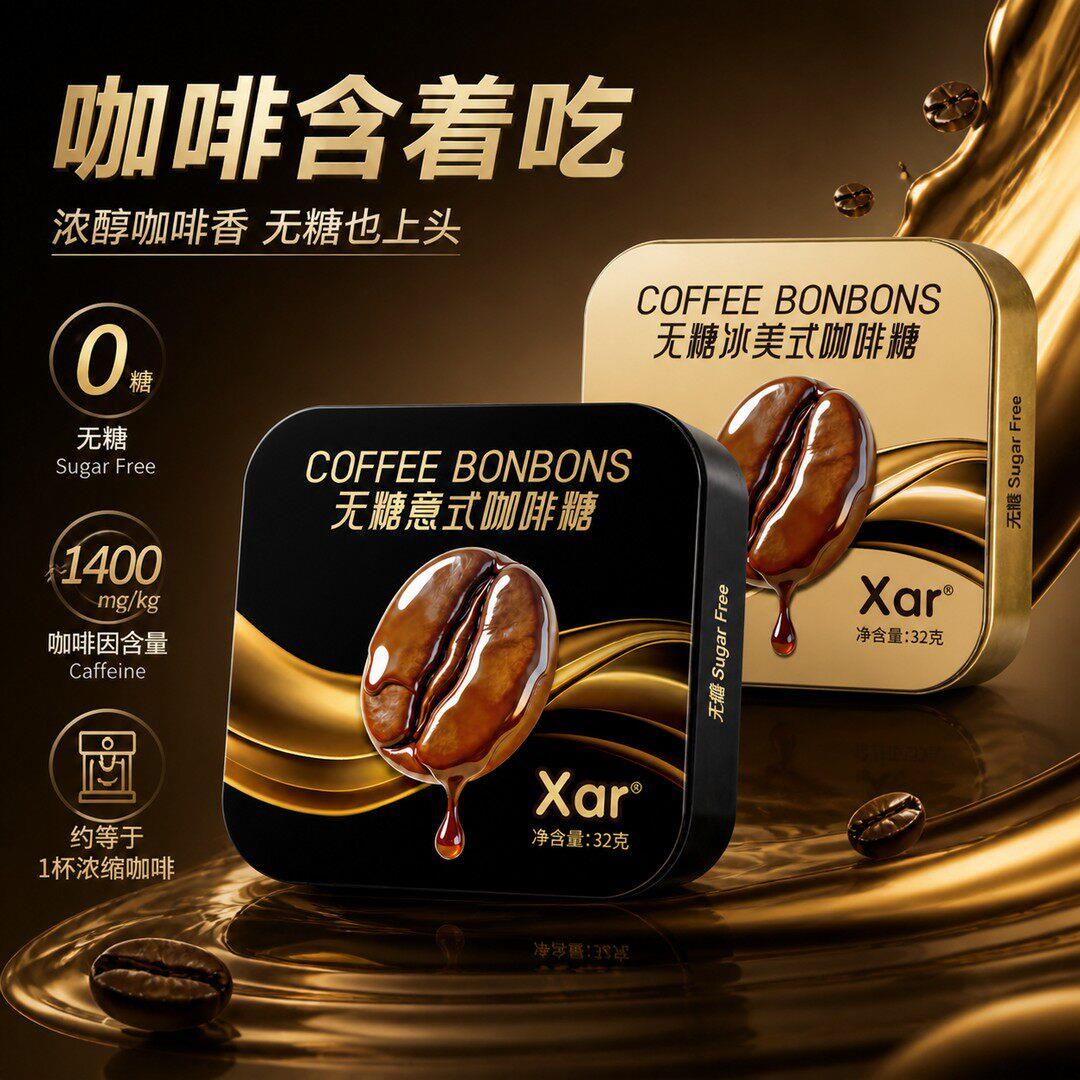 Xar无糖咖啡糖 零蔗糖 精选阿拉比卡咖啡 提神 咖香四溢