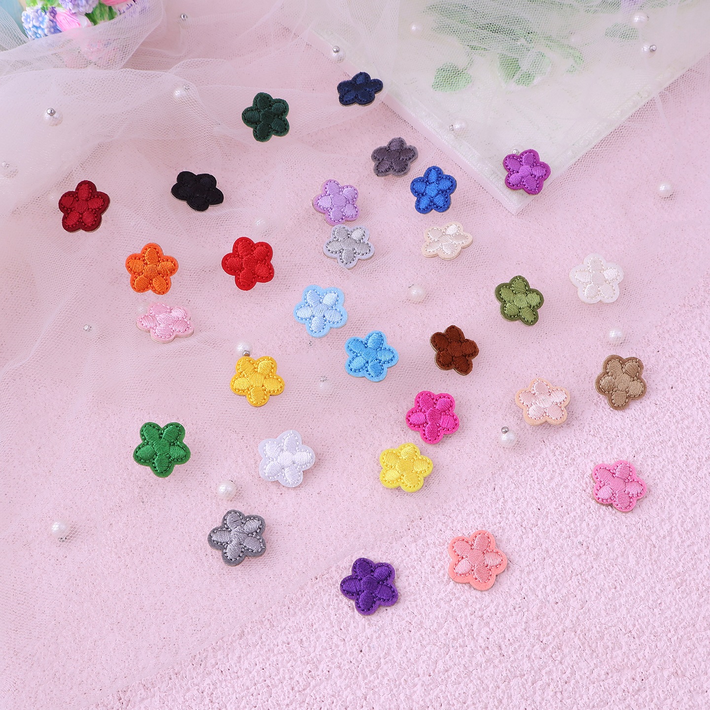 梅花迷你自粘布贴衣服裤子羽绒服补丁贴破洞修补裤子小号贴花装饰