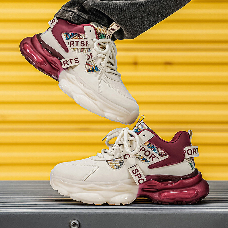 男鞋秋季新款气垫减震跑步运动鞋男士工作休闲百搭厚底增高潮鞋子,流行男鞋,老爹鞋,淘宝优惠券,粉丝福利购,淘宝优惠卷