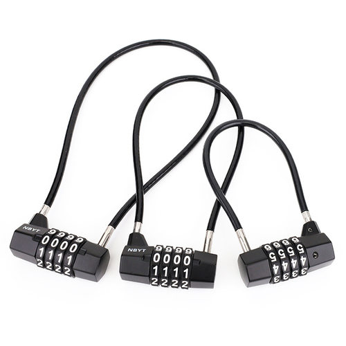 加粗加长钢丝锁挂锁密码锁电动车