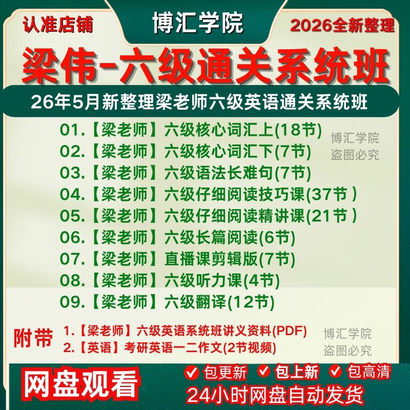 2026年5月全新整理梁伟六