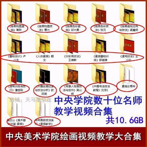 中央美术学院素描速写水彩画写意人物手绘画构图技法视频U盘教程