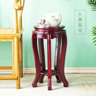 木座花架底座增高摆件鱼缸石头托盘花瓶花盆展示台底座仿实木圆形